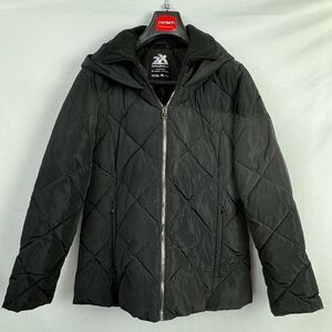 EUC ZEROXPOSUR Women’s Black Quilted Hooded Puffer Jacket Size XL